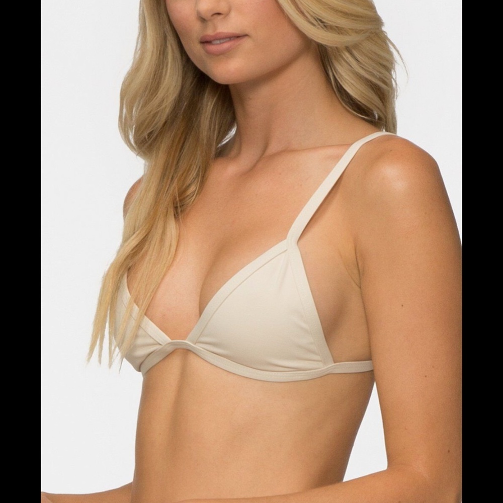 NEW Tavik [‎ Medium ] Jett Triangle Bikini Top + Jax Side Tie Bottom Tapioca - Picture 11 of 12